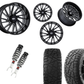 2 in Level Bundle w/ 22x10 Black Milled Wheels & 33in Hercules RT1 Tires - 2wd/4wd