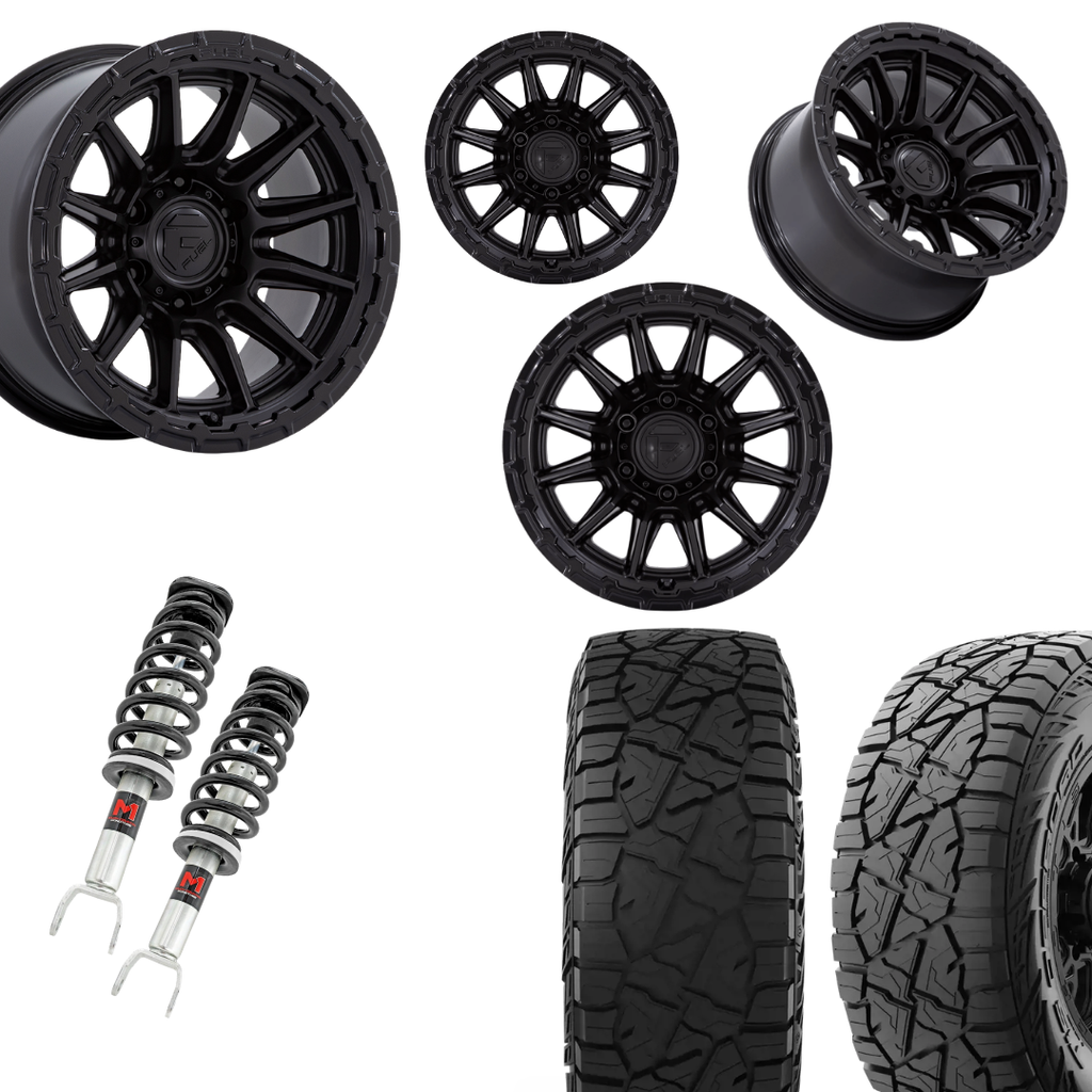 2 in Level Bundle w/ 22x10 Black Out Wheels & 33in Hercules RT1 Tires - 2wd/4wd
