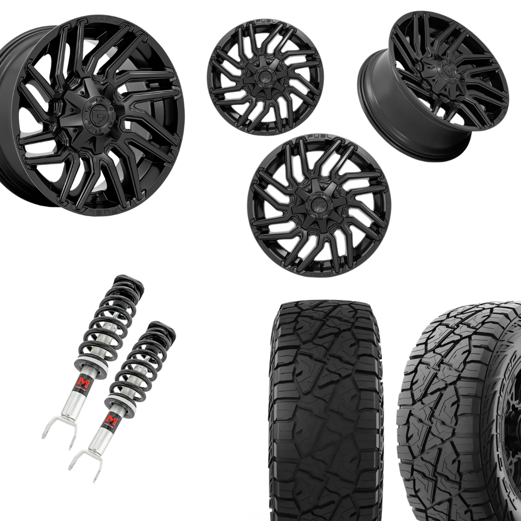 2 in Level Bundle w/ 22x10 Matte Black Wheels & 33in Hercules RT1 Tires - 2wd/4wd