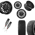 2 in Level Bundle w/ 22x10 Matte Black Wheels & 33in Hercules RT1 Tires - 2wd/4wd