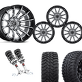 2 inch Level Bundle w/ 22x10 Black Chrome Wheels and 33in TIS TT1 Mud Tires 2wd/4wd