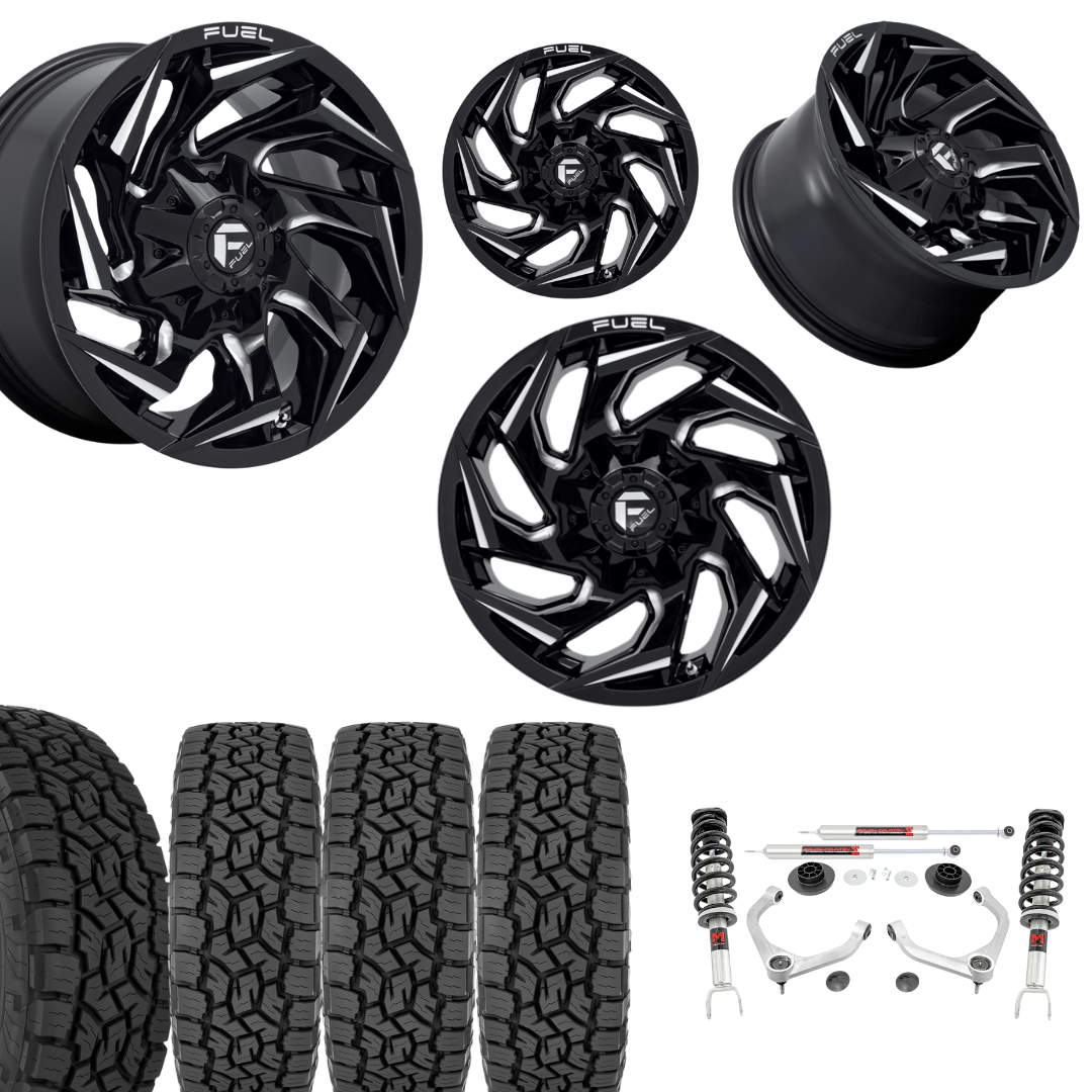 3.5 Inch Lift M1 Bundle w/ 22x10 Black Milled Wheels & 33in Toyo AT3 Tires - 2wd/4wd