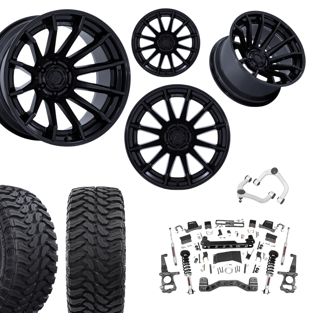 6 inch N3 Bundle w/ 22x12 Black Wheels - 35in Hercules TT1s - Upper Control Arms -4wd