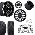 6 inch N3 Bundle w/ 22x12 Black Chrome Wheels - 35in Hercules TT1s - Upper Control Arms -4wd