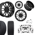 6 inch N3 Bundle w/ 22x10 Gloss Black Wheels - 35in Hercules TT1s - Upper Control Arms -4wd