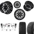 3 inch Lift M1 Bundle w/ 22x10 Black Milled Wheels & 33in Hercules RT1 - 2wd/4wd