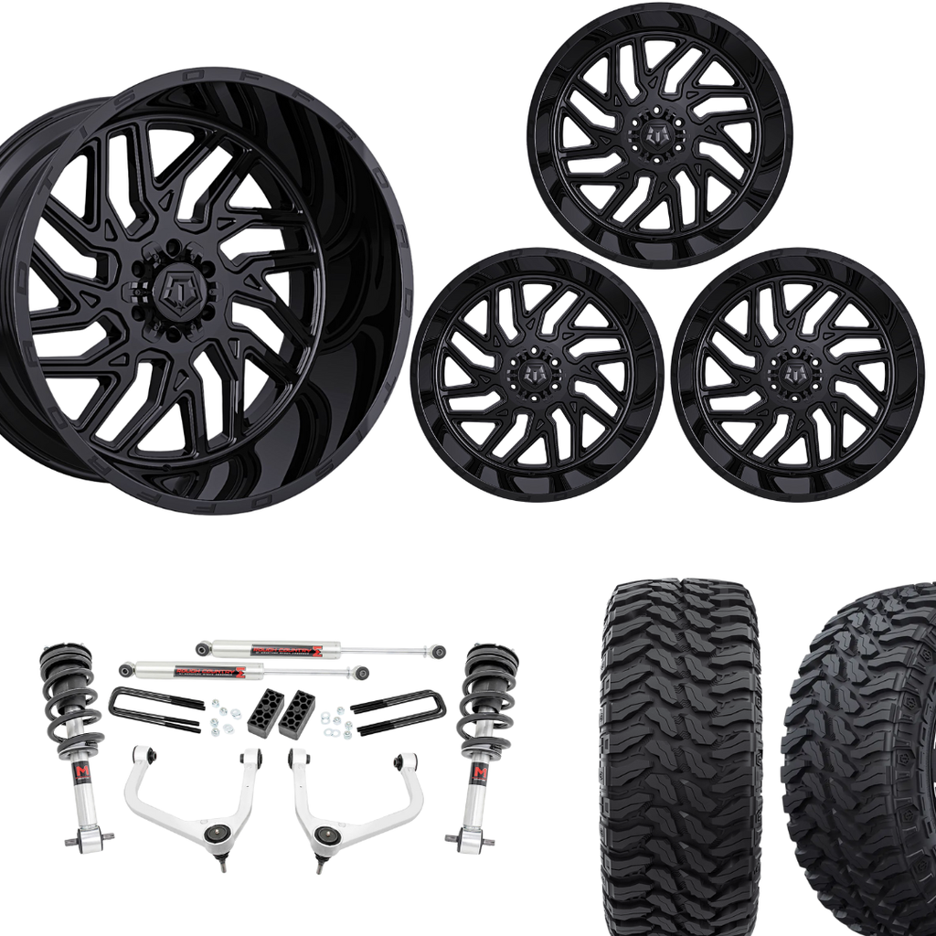3 inch Lift M1 Bundle w/ 22x10 Gloss Black Wheels & 33in Hercules TT1s - 2wd/4wd