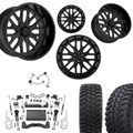 6 inch Lift N3 Bundle w/ 22x12 Gloss Black Wheels- 35in Hercules TT1 Tires - 4wd
