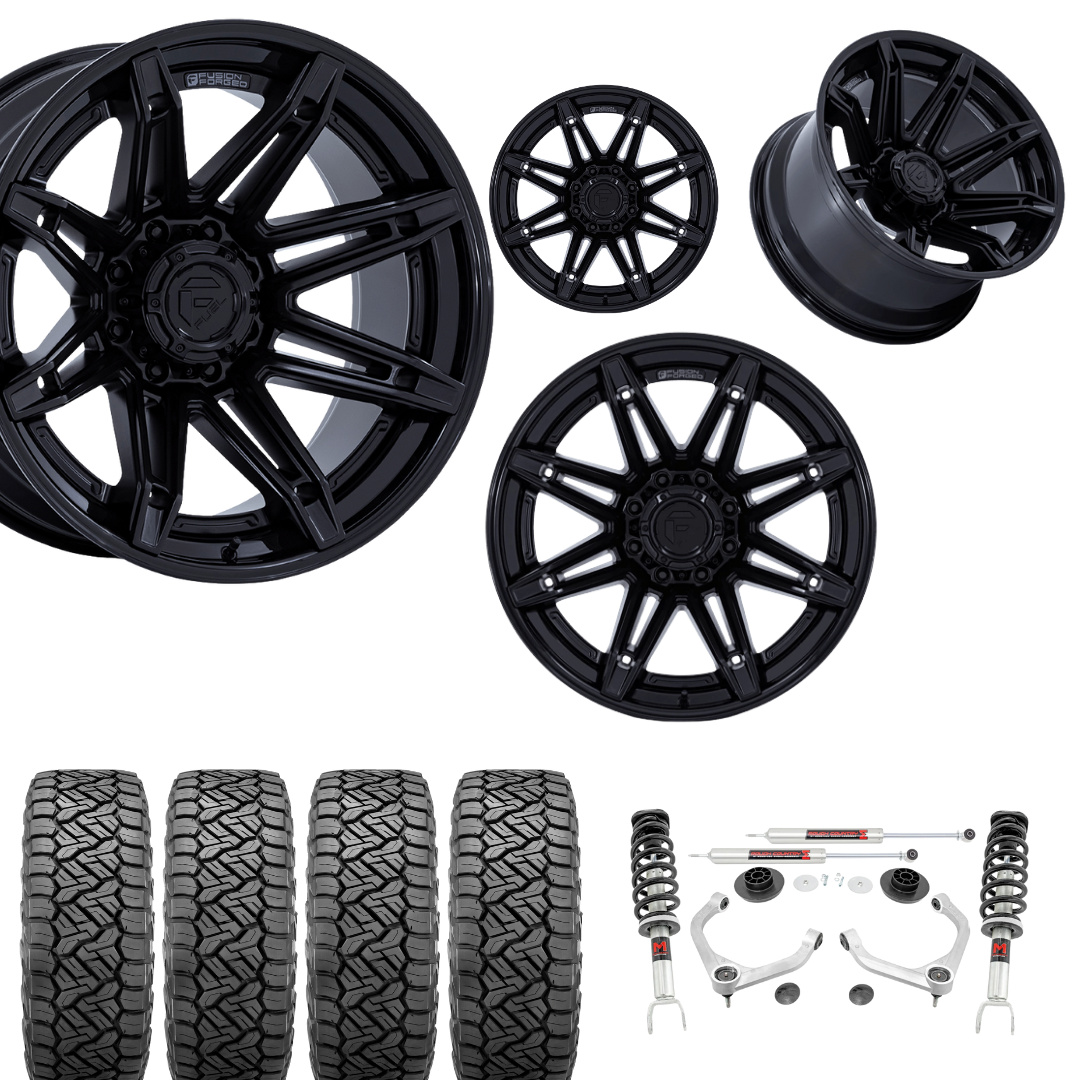 3.5 Inch Lift M1 Bundle w/ 20x10 Blacked Out Wheels & 33in Nitto Recon Grapplers - 2wd/4wd