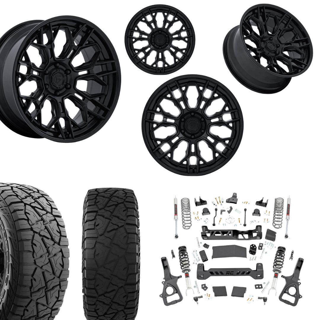 6in Lift M1 Bundle w/ 22x10 Black Out Wheels & 35in Hercules RT1 Tires - 4wd