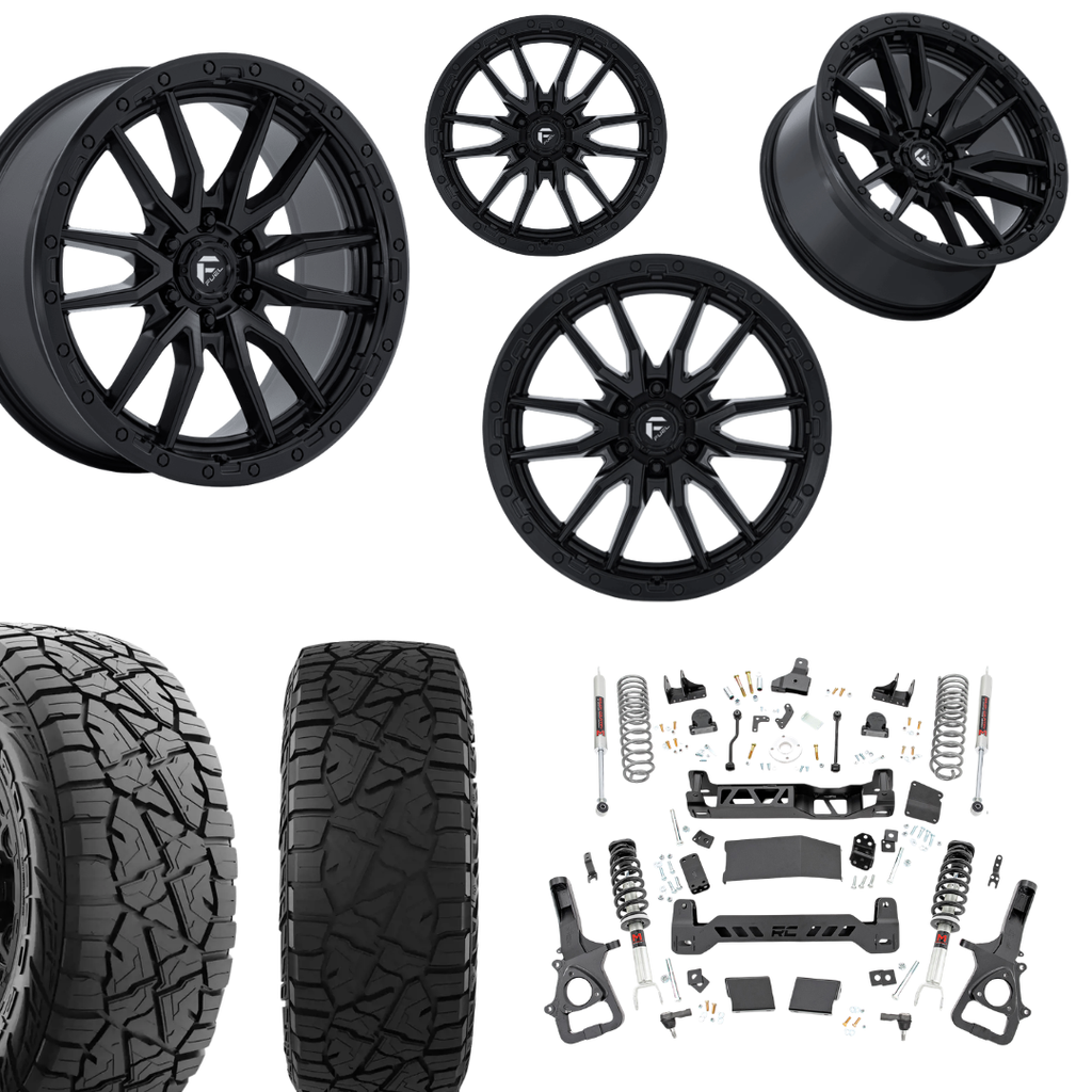 6in Lift M1 Bundle w/ 22x10 Matte Black Wheels & 35in Hercules RT1 Tires - 4wd