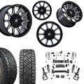 6in Lift M1 Bundle w/ 22x12 Black Milled Wheels & 35in Nitto Recon Grapplers - 4wd