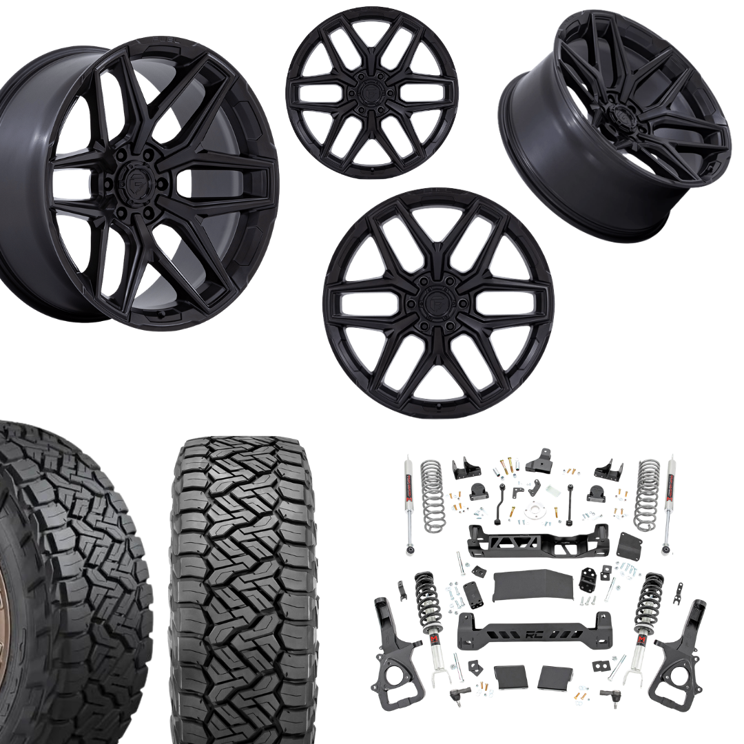 6in Lift M1 Bundle w/ 22x12 Black Out Wheels & 35in Nitto Recon Grapplers - 4wd