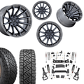 6in Lift M1 Bundle w/ 22x12 Brushed Silver Black Wheels & 35in Nitto Recon Grapplers - 4wd