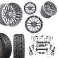 6in Lift M1 Bundle w/ 22x12 Silver Machined Wheels & 35in Nitto Recon Grapplers - 4wd