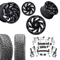 6in Lift N3 Bundle w/ 22x10 Black Milled Wheels & 35in Falken AT4 Tires - 4wd