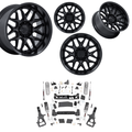 6in Lift N3 Bundle w/ 22x10 Black Wheels & No Tires- 4wd