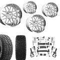 6in Lift N3 Bundle w/ 22x10 Chrome Wheels & 35in Hercules RT1 Tires - 4wd