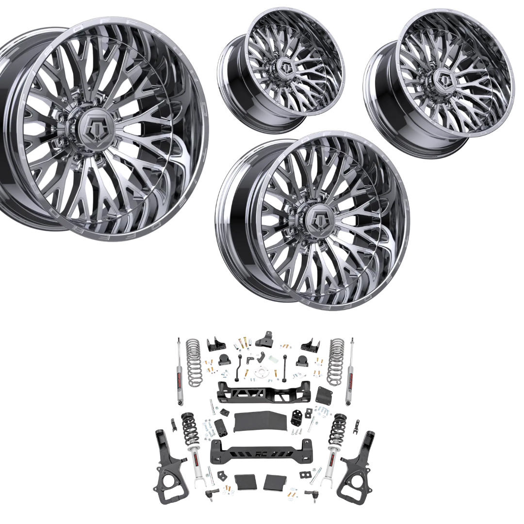 6in Lift N3 Bundle w/ 22x10 Chrome Wheels & No Tires- 4wd