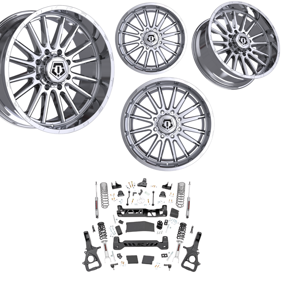 6in Lift N3 Bundle w/ 22x10 Chrome Wheels & No Tires- 4wd