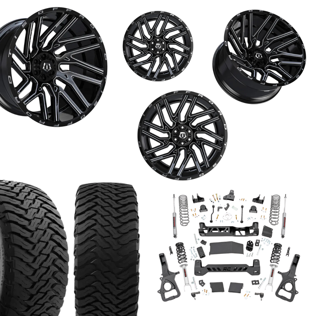 6in Lift N3 Bundle w/ 22x12 Black Milled Wheels & 35in Ironman MTX - 4wd
