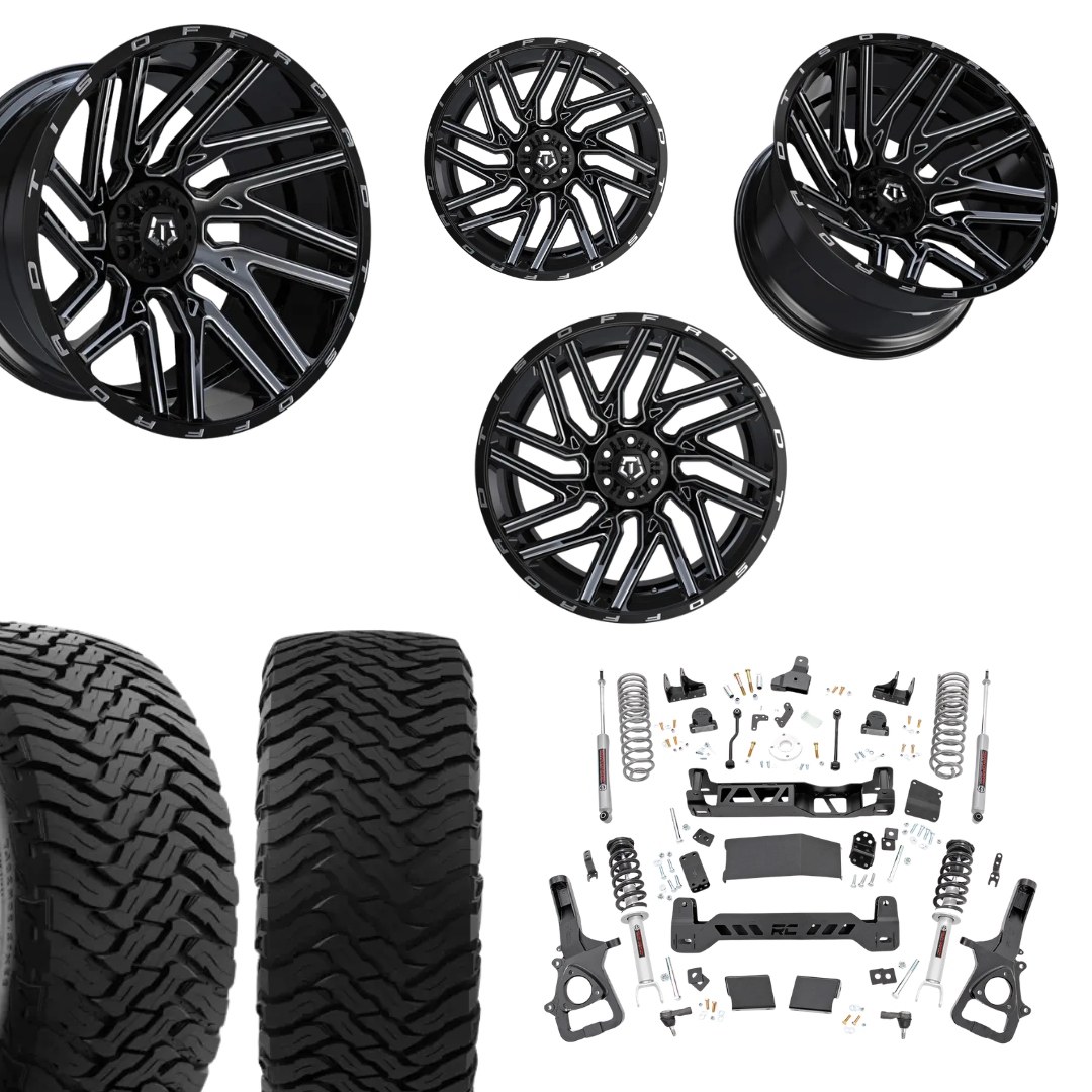 6in Lift N3 Bundle w/ 22x12 Black Milled Wheels & 35in Ironman MTX - 4wd