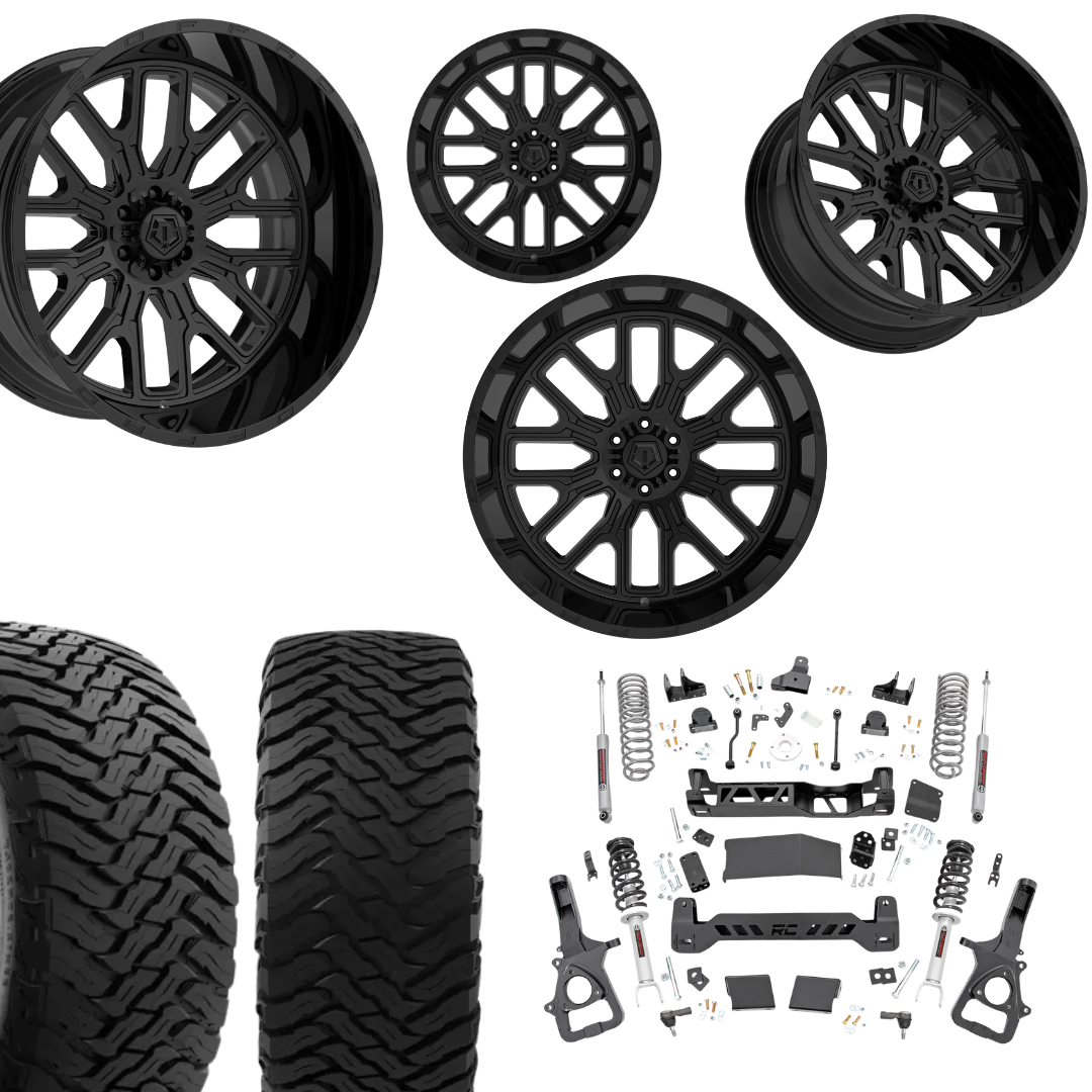 6in Lift N3 Bundle w/ 22x12 Gloss Black Wheels & 35in Ironman MTX - 4wd