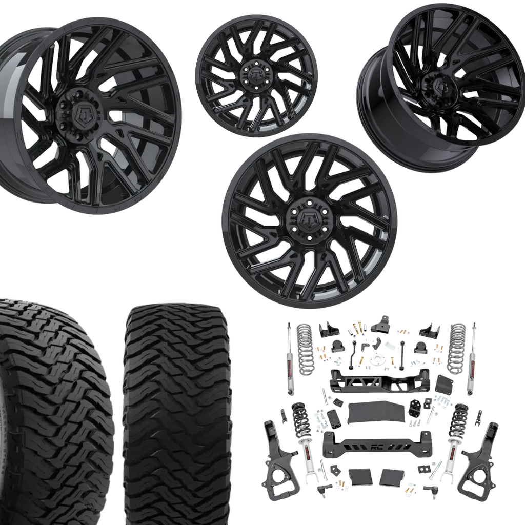 6in Lift N3 Bundle w/ 22x12 Gloss Black Wheels & 35in Ironman MTX - 4wd