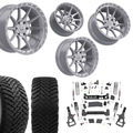6in Lift N3 Bundle w/ 22x12 Silver Brushed Wheels & 35in Ironman MTX - 4wd
