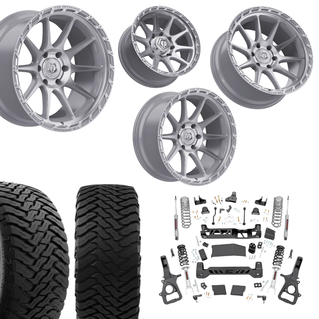 6in Lift N3 Bundle w/ 22x12 Silver Brushed Wheels & 35in Ironman MTX - 4wd