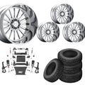 6 inch M1 Bundle w/ 22x10 Chrome Wheels - 35in Nitto Ridge Grapplers - 4wd