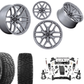 7 inch Lift M1 Bundle w/ 22x10 Silver Wheels - 35in Hercules RT1 Tires - 4wd