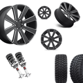 2 inch Level Bundle w/ 22in Satin Black and 33in TIS TT1 Mud Tires 2wd/4wd