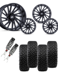 2 in Level Bundle w/ 20x10 Matte Black Wheels & 33in Nitto Ridge Grapplers - 2wd/4wd
