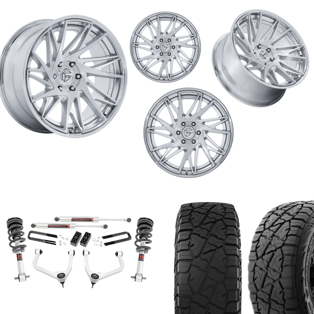 3 inch Lift M1 Bundle w/ 22x10 Silver Chrome Wheels & 33in Hercules RT1 - 2wd/4wd