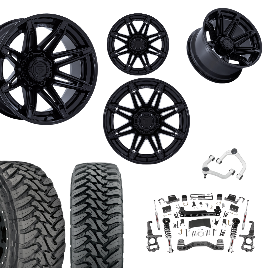 6 inch N3 Bundle w/ 22x10 Black Out Wheels - 35in Toyo MTs - Upper Control Arms -4wd
