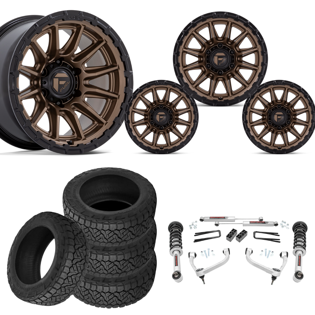 3 inch N3 Bundle w/ 20x10 Bronze Black Wheels - 34in Nitto Recon Grapplers - 4wd