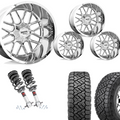 2 inch Level Bundle w/ 22x10 Chrome Wheels and 33in Nitto Recon Tires 2wd/4wd