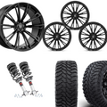 2 inch Level Bundle w/ 22in Gloss Black Wheels and 33in TIS TT1 Mud Tires 2wd/4wd