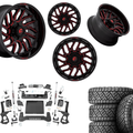 6 inch Bundle w/ 20x10 Black Red Wheels and 35in Nitto Recon Grapplers - 4wd - 2.7 or 3.0 Engines
