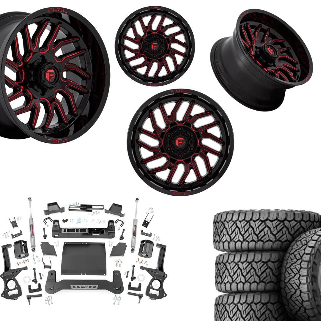 6 inch Bundle w/ 20x10 Black Red Wheels and 35in Nitto Recon Grapplers - 4wd - 2.7 or 3.0 Engines