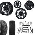 6in Lift M1 Bundle w/ 22x10 Black Wheels & 35in Hercules RT1 Tires - 4wd