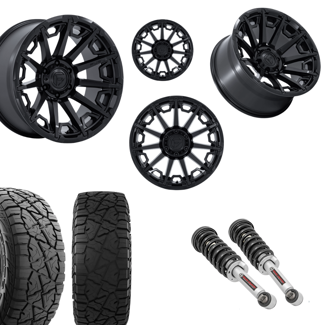 2 inch N3 Level Bundle w/ 20x10 Gloss Black Wheels & 33in Hercules RT1 Tires - 2wd