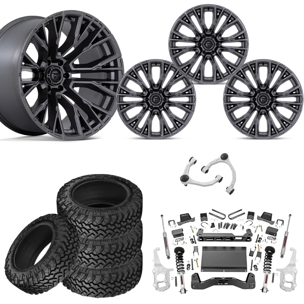 6 inch Lift N3 Bundle w/ 22x12 Matte Gunmetal Wheels - 35in Nitto Trail Grapplers - 4wd