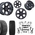 6in Lift M1 Bundle w/ 22x10 Black Tinted Wheels & 35in Hercules RT1 Tires - 4wd