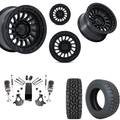 3.5 inch Lift M1 Bundle w/ 20x9 Matte Gloss Black Wheels - 33in Toyo AT3 Tires - 4wd (14-18)