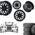 6 inch Bundle w/ 22x10 Black Wheels & 35in Nitto Recon Grapplers - 4wd -  2.7 & 3.0 Engine