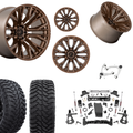 7 inch Lift N3 Bundle w/ 22x12 Bronze Wheels - 35in Hercules TT1 Tires + Upper Control Arms- 4wd (14-18)