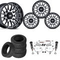 3 inch M1 Bundle w/ 20x9 Black Machined Wheels - 34in Nitto Recon Grapplers - 4wd