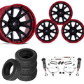 3 inch M1 Bundle w/ 20x9 Black Red Wheels - 34in Nitto Recon Grapplers - 4wd